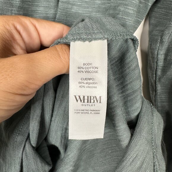 NWT White House Black Market Bracelet Sleeve V Neck Top Wintergreen M #WHBM8 - Picture 3 of 8